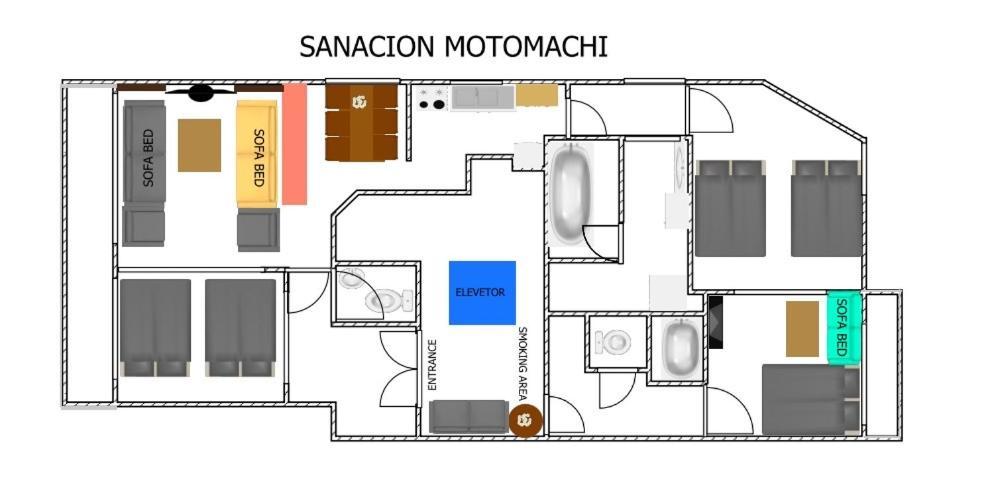 Апартаменты Sanacion Motomachi 7 なんばで150平米の広々空間 最大14名 Netflix見れます Осака Экстерьер фото